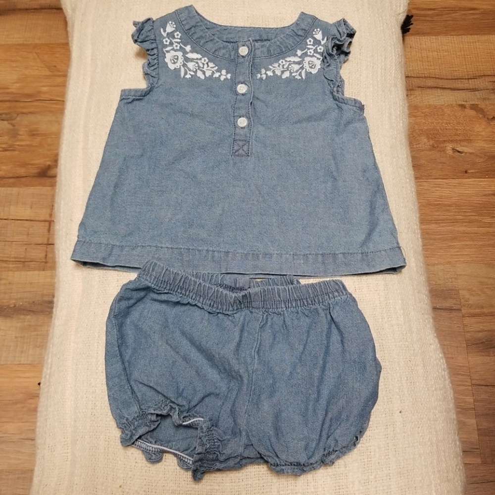Carters 3 month two piece chambray set